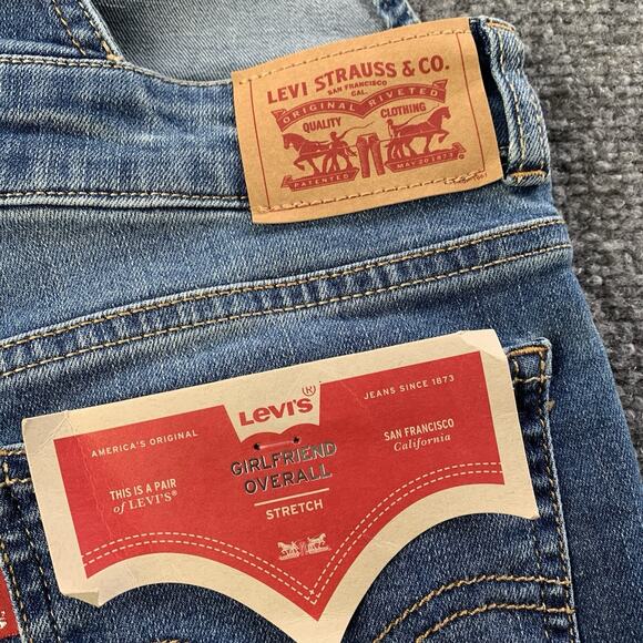 NWT Levi's Girlfriend Overalls Stretch Slim Fit Youth Girls Size 12 Regular - Picture 5 of 16